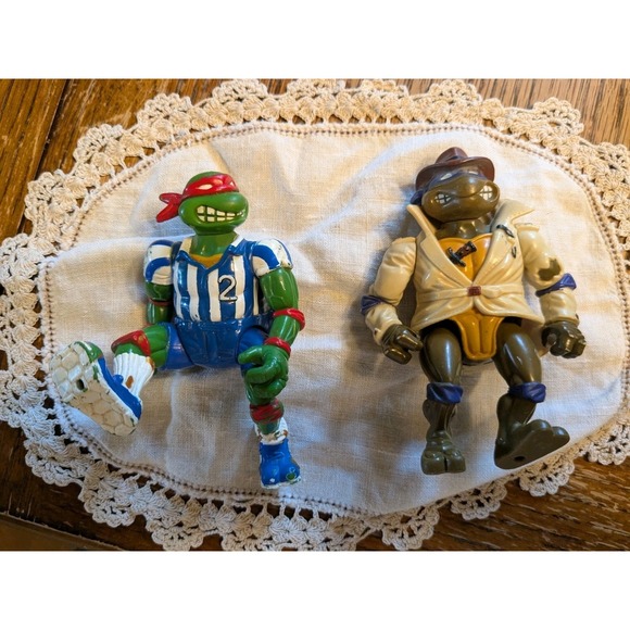 Other - Vintage TMNT Raphael Soccer & Donatello Detective Playmates Lot 1990 1991